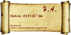 Hatos Alfréda névjegykártya